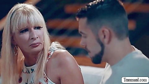 Busty Tranny Stepmother Gets Her Ass Fucked By