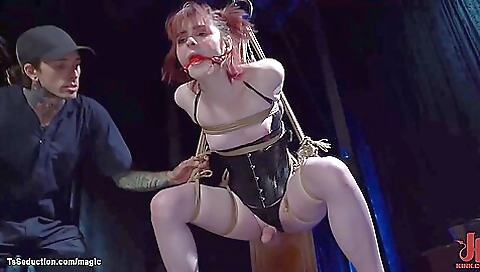 Ginger Shemale In Strappado Suspension